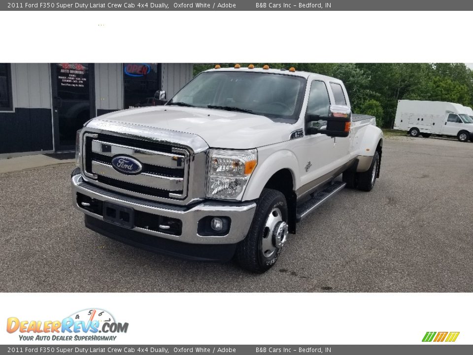 2011 Ford F350 Super Duty Lariat Crew Cab 4x4 Dually Oxford White / Adobe Photo #9