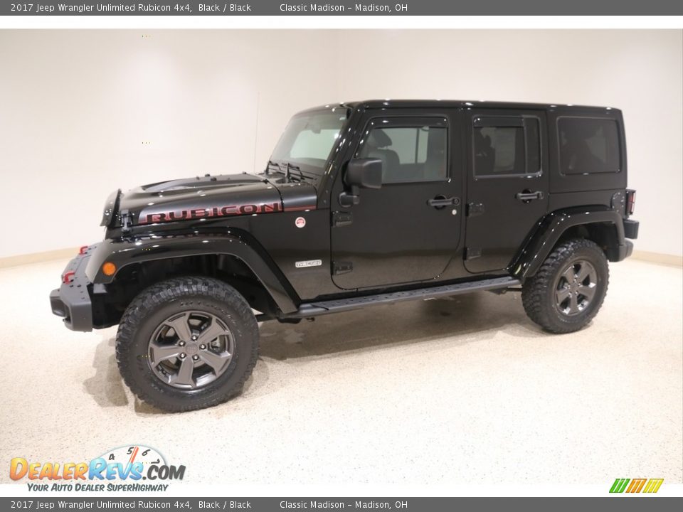 2017 Jeep Wrangler Unlimited Rubicon 4x4 Black / Black Photo #3