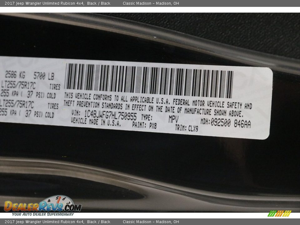 2017 Jeep Wrangler Unlimited Rubicon 4x4 Black / Black Photo #19