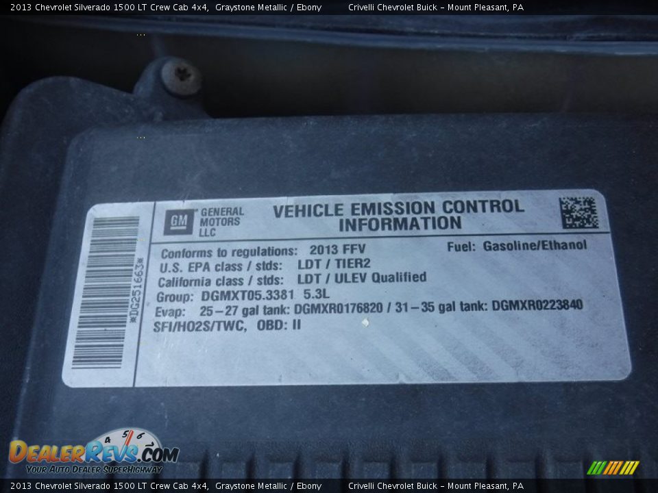 2013 Chevrolet Silverado 1500 LT Crew Cab 4x4 Graystone Metallic / Ebony Photo #16