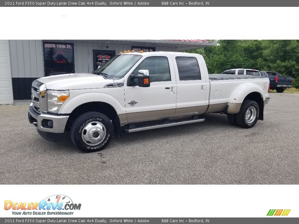 2011 Ford F350 Super Duty Lariat Crew Cab 4x4 Dually Oxford White / Adobe Photo #33