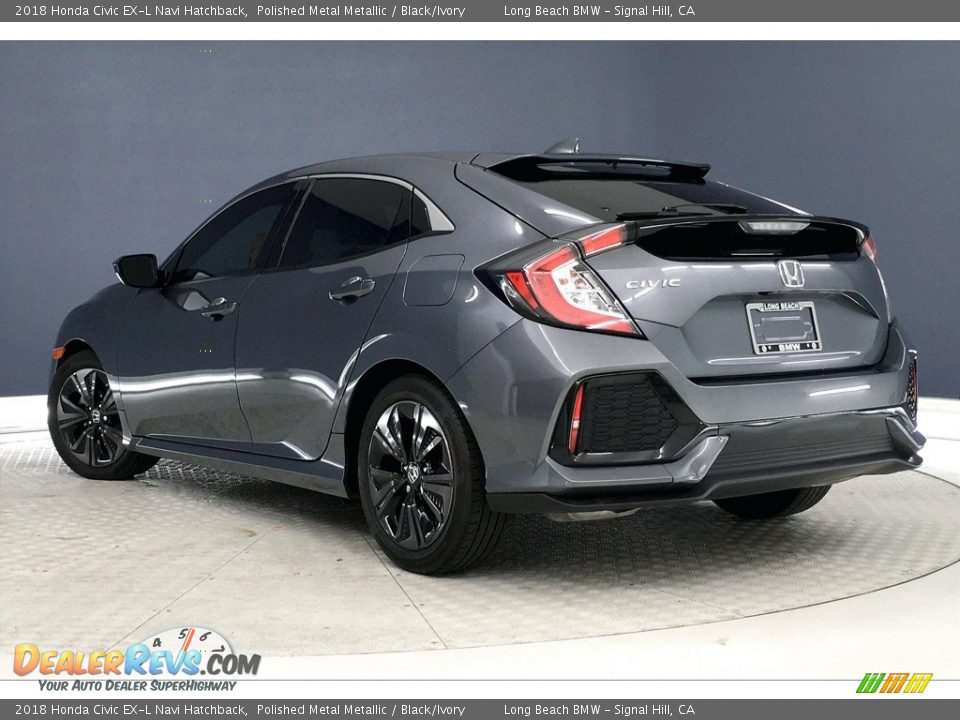 2018 Honda Civic EX-L Navi Hatchback Polished Metal Metallic / Black/Ivory Photo #10