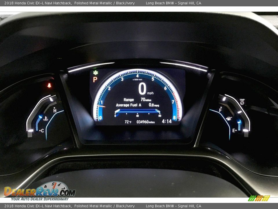 2018 Honda Civic EX-L Navi Hatchback Gauges Photo #20