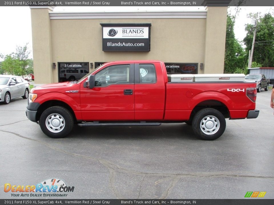 2011 Ford F150 XL SuperCab 4x4 Vermillion Red / Steel Gray Photo #1