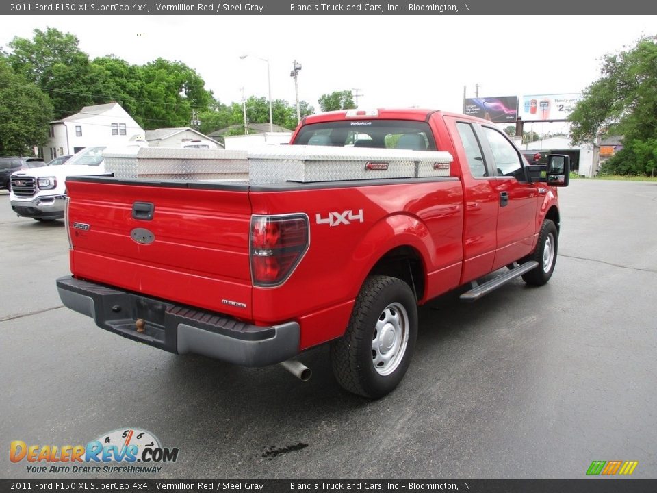 2011 Ford F150 XL SuperCab 4x4 Vermillion Red / Steel Gray Photo #4
