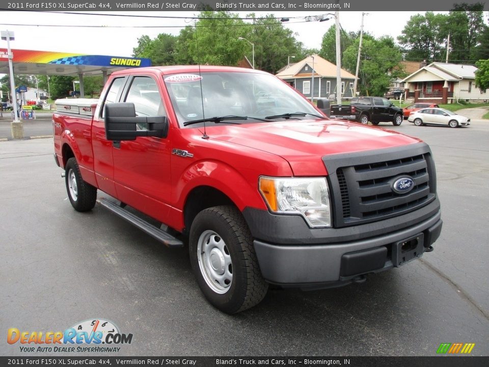 2011 Ford F150 XL SuperCab 4x4 Vermillion Red / Steel Gray Photo #5