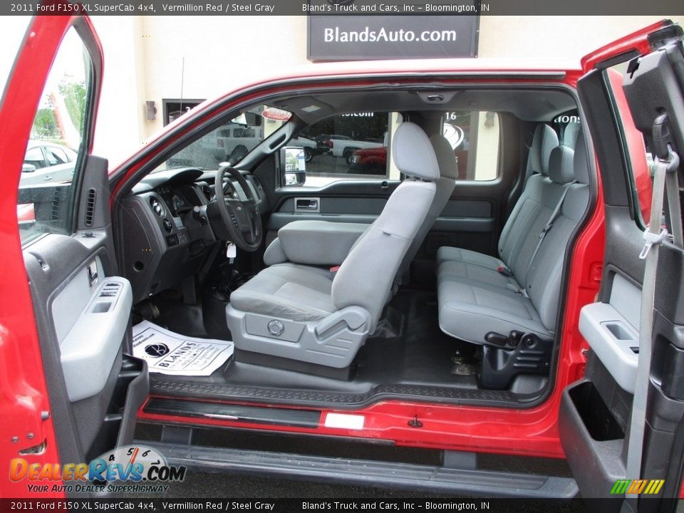 2011 Ford F150 XL SuperCab 4x4 Vermillion Red / Steel Gray Photo #6