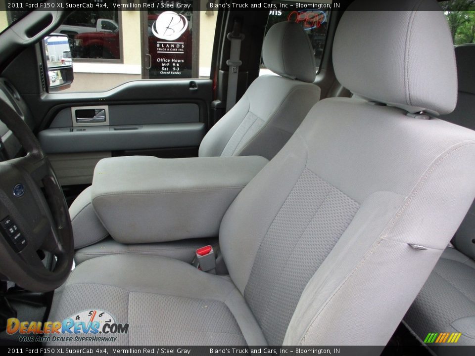 2011 Ford F150 XL SuperCab 4x4 Vermillion Red / Steel Gray Photo #8