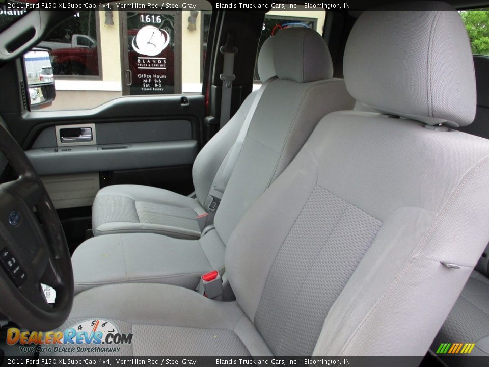 2011 Ford F150 XL SuperCab 4x4 Vermillion Red / Steel Gray Photo #9
