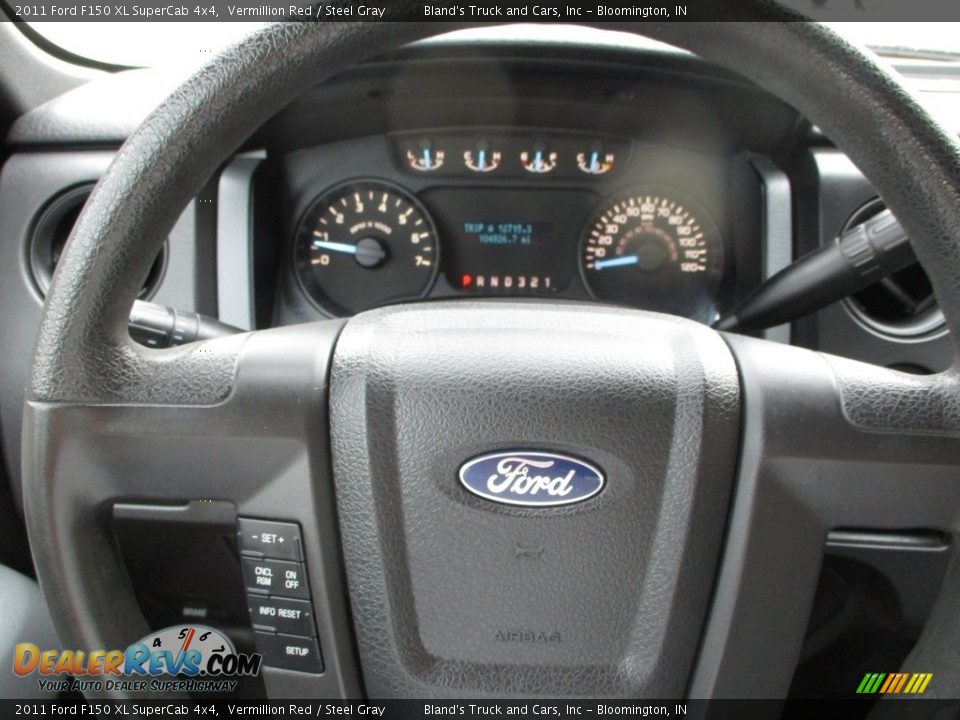 2011 Ford F150 XL SuperCab 4x4 Vermillion Red / Steel Gray Photo #12