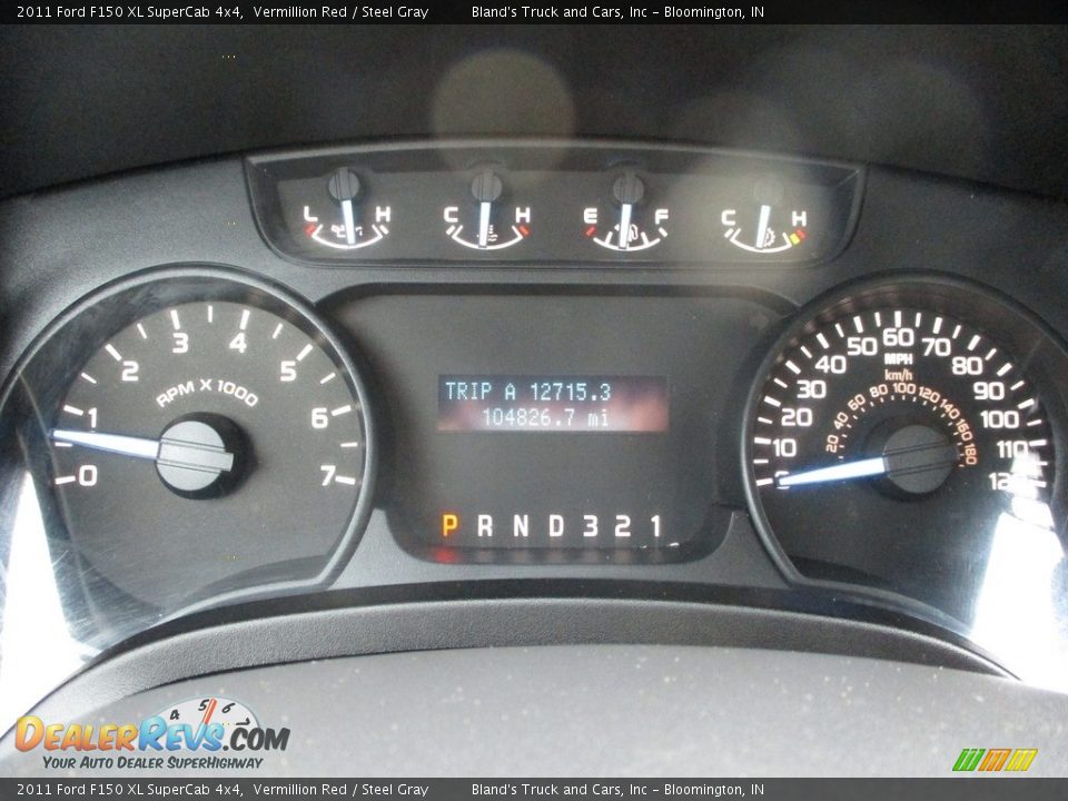 2011 Ford F150 XL SuperCab 4x4 Vermillion Red / Steel Gray Photo #13