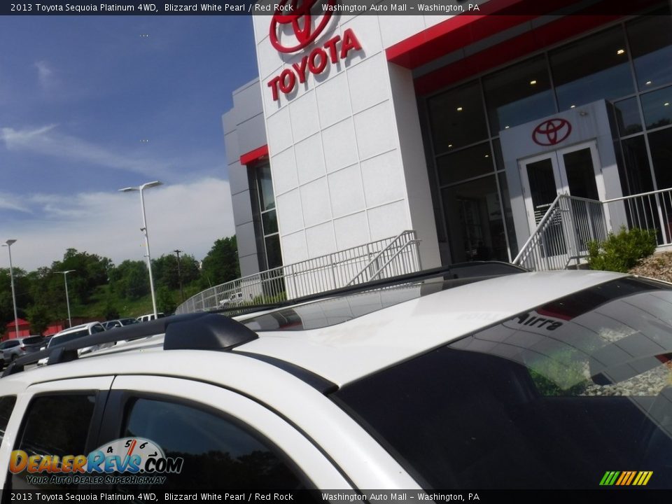 2013 Toyota Sequoia Platinum 4WD Blizzard White Pearl / Red Rock Photo #3