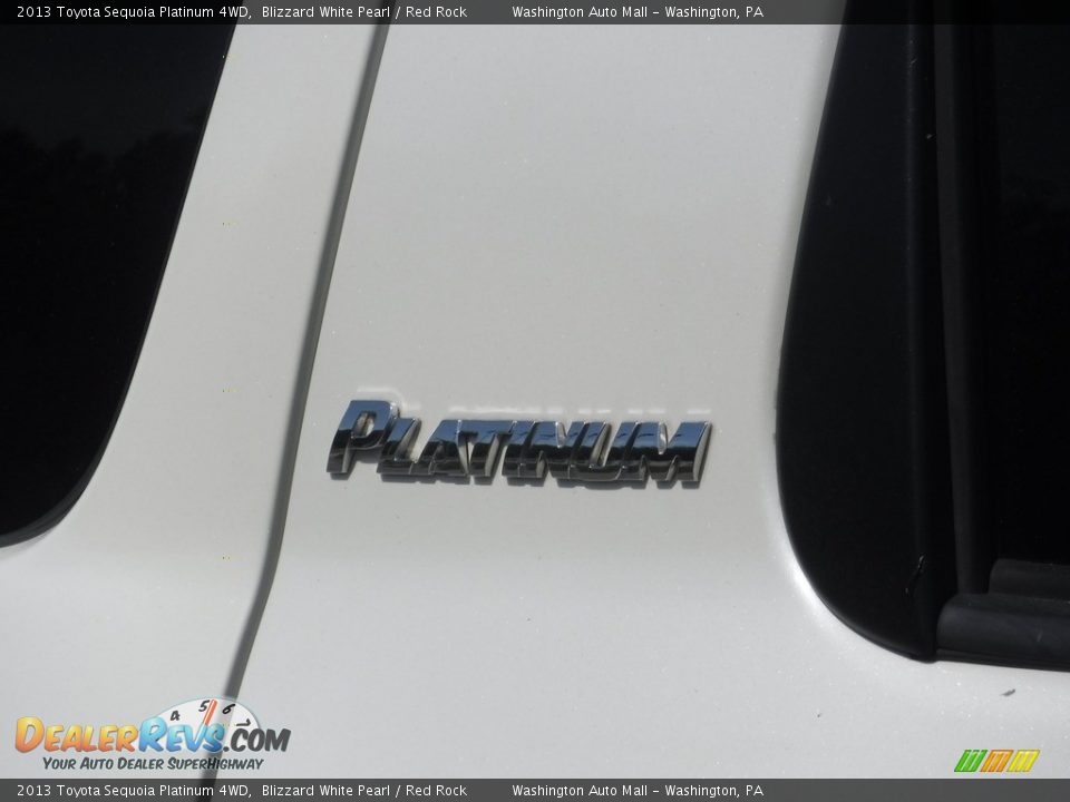 2013 Toyota Sequoia Platinum 4WD Blizzard White Pearl / Red Rock Photo #4