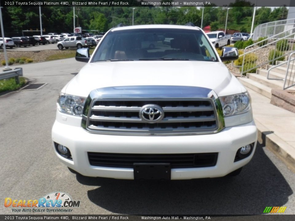 2013 Toyota Sequoia Platinum 4WD Blizzard White Pearl / Red Rock Photo #5