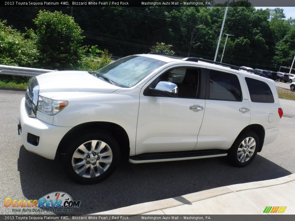 2013 Toyota Sequoia Platinum 4WD Blizzard White Pearl / Red Rock Photo #7