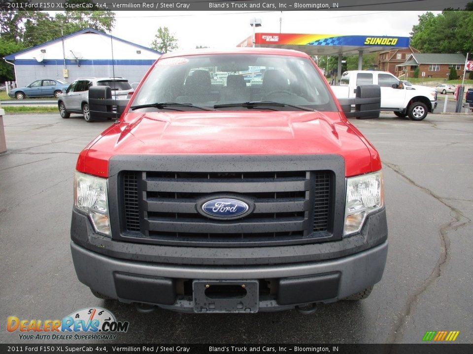 2011 Ford F150 XL SuperCab 4x4 Vermillion Red / Steel Gray Photo #21