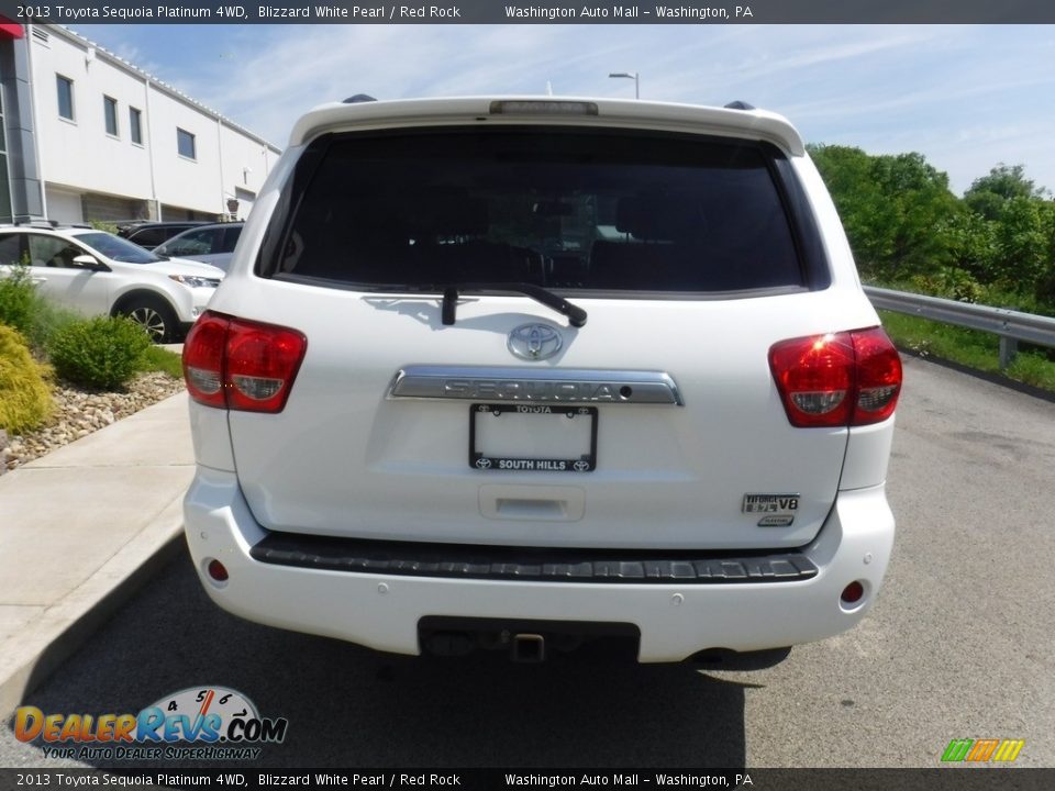 2013 Toyota Sequoia Platinum 4WD Blizzard White Pearl / Red Rock Photo #9