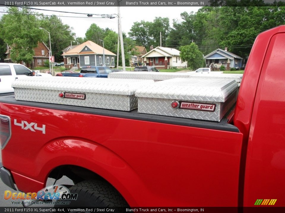 2011 Ford F150 XL SuperCab 4x4 Vermillion Red / Steel Gray Photo #24