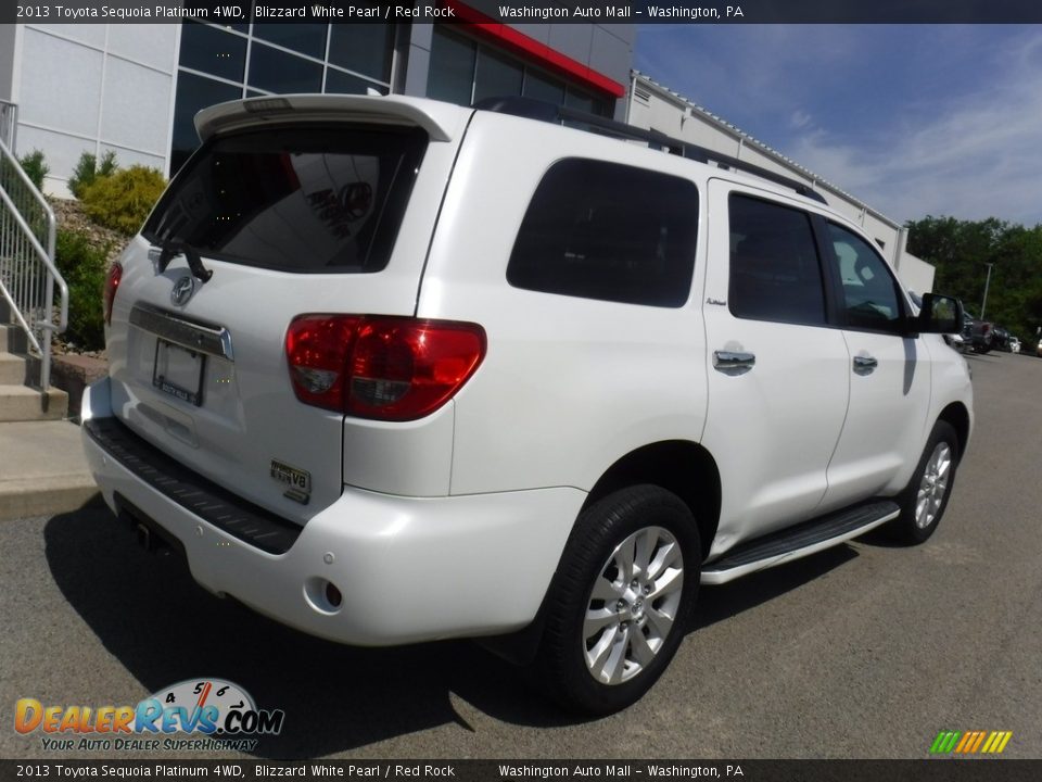 2013 Toyota Sequoia Platinum 4WD Blizzard White Pearl / Red Rock Photo #12