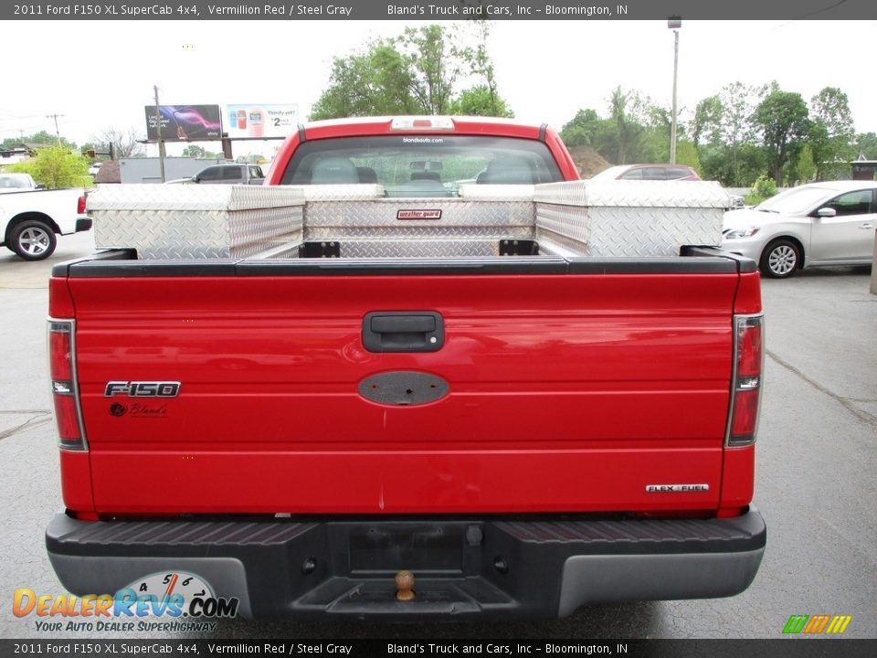 2011 Ford F150 XL SuperCab 4x4 Vermillion Red / Steel Gray Photo #25