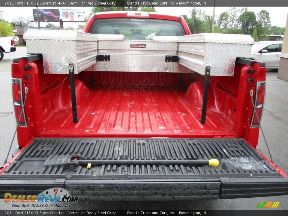 2011 Ford F150 XL SuperCab 4x4 Vermillion Red / Steel Gray Photo #26