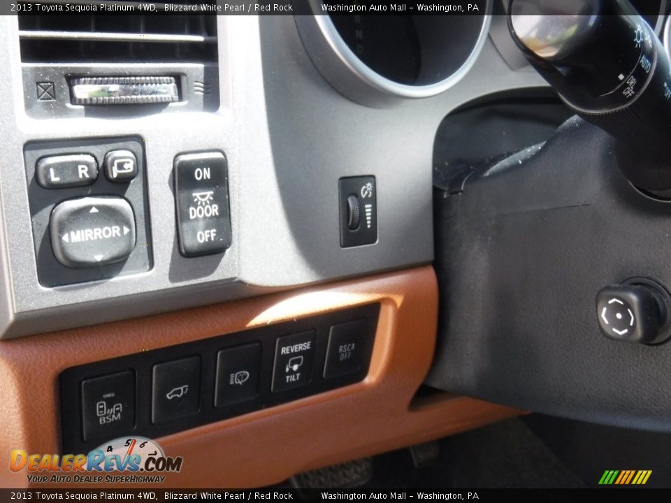 2013 Toyota Sequoia Platinum 4WD Blizzard White Pearl / Red Rock Photo #15