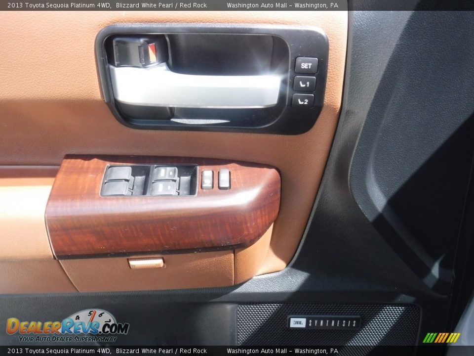 2013 Toyota Sequoia Platinum 4WD Blizzard White Pearl / Red Rock Photo #16