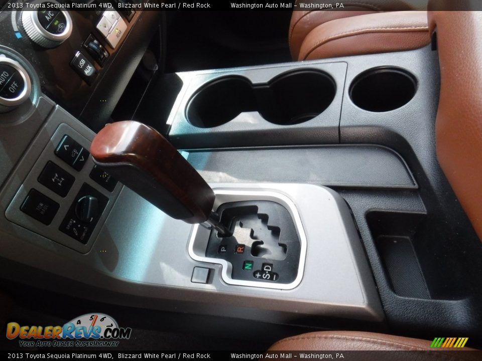 2013 Toyota Sequoia Platinum 4WD Blizzard White Pearl / Red Rock Photo #19