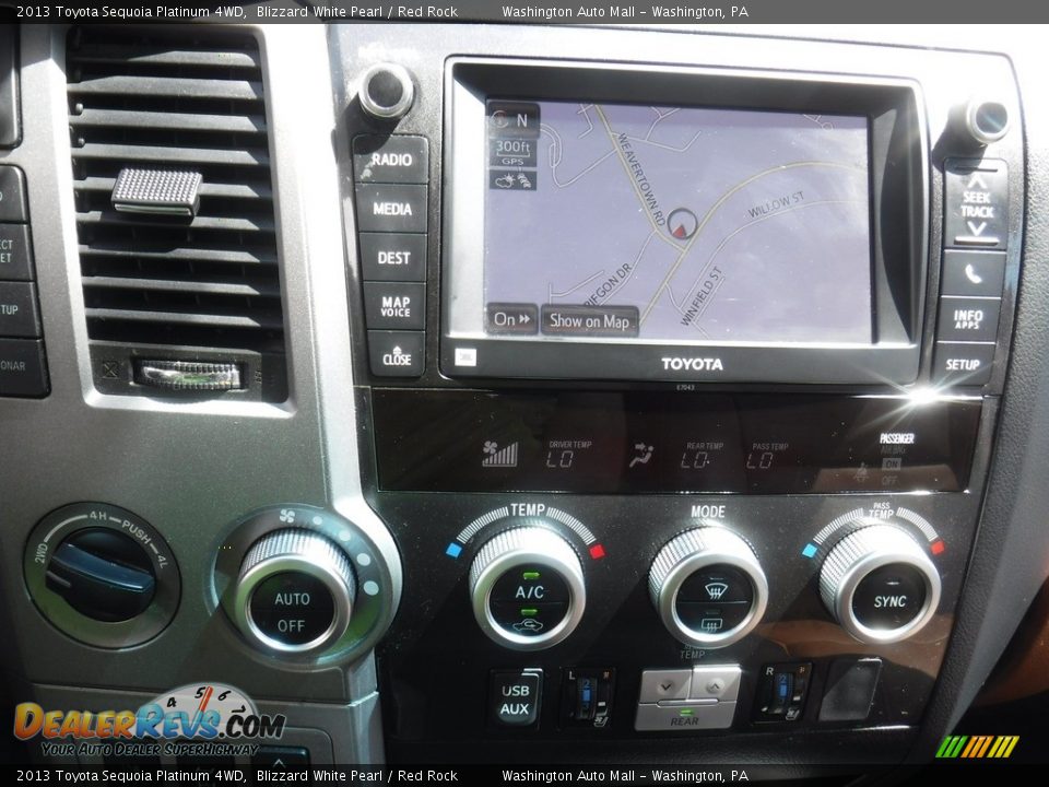 2013 Toyota Sequoia Platinum 4WD Blizzard White Pearl / Red Rock Photo #21
