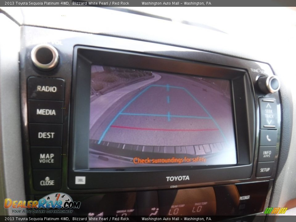 2013 Toyota Sequoia Platinum 4WD Blizzard White Pearl / Red Rock Photo #22