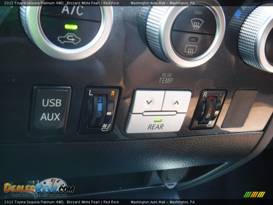 2013 Toyota Sequoia Platinum 4WD Blizzard White Pearl / Red Rock Photo #23