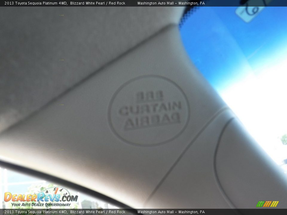 2013 Toyota Sequoia Platinum 4WD Blizzard White Pearl / Red Rock Photo #25