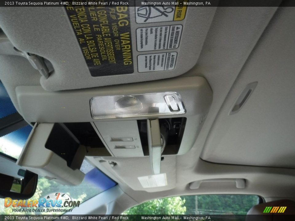 2013 Toyota Sequoia Platinum 4WD Blizzard White Pearl / Red Rock Photo #26