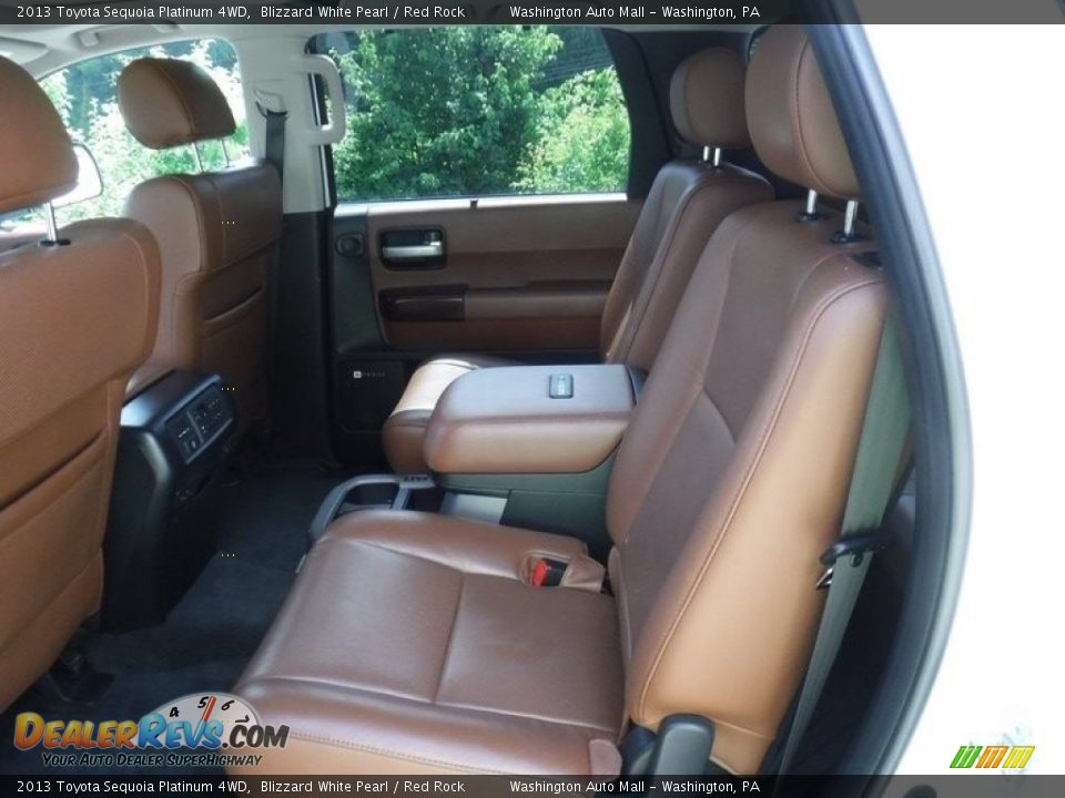 2013 Toyota Sequoia Platinum 4WD Blizzard White Pearl / Red Rock Photo #27