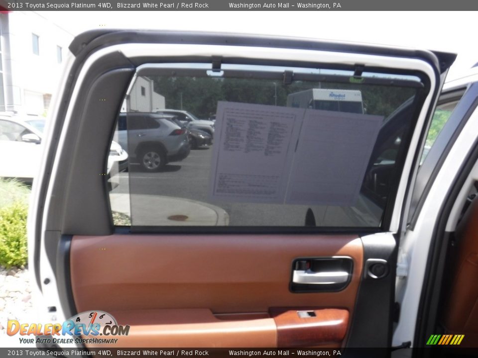 2013 Toyota Sequoia Platinum 4WD Blizzard White Pearl / Red Rock Photo #28