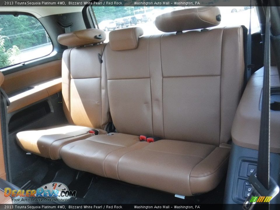 2013 Toyota Sequoia Platinum 4WD Blizzard White Pearl / Red Rock Photo #31
