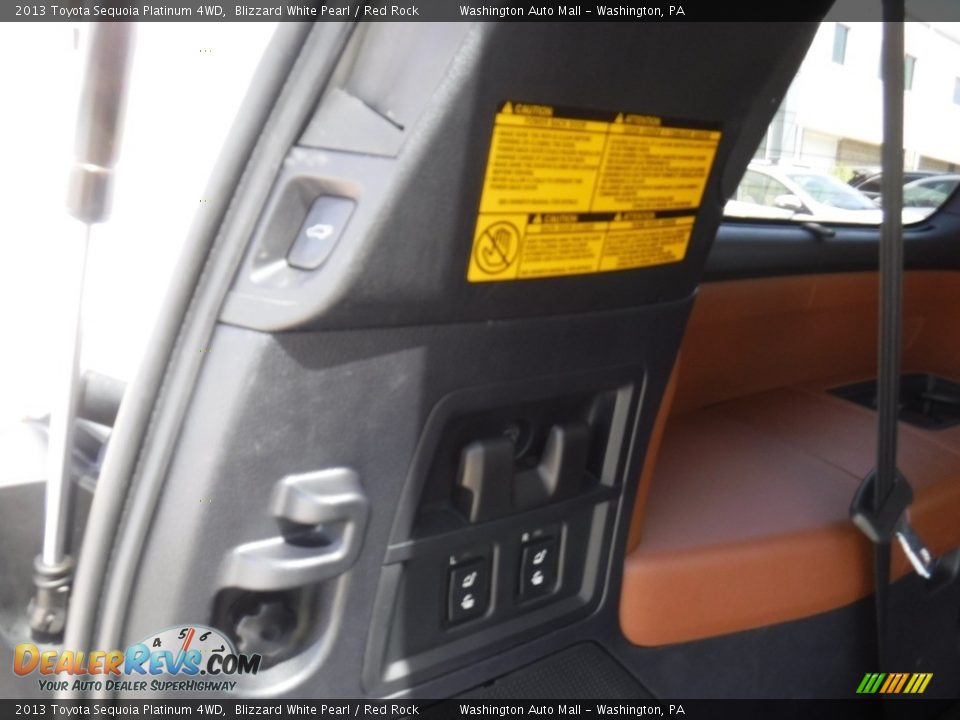 2013 Toyota Sequoia Platinum 4WD Blizzard White Pearl / Red Rock Photo #32