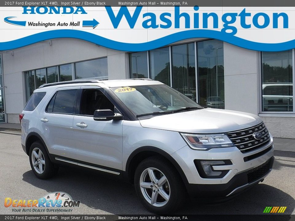 2017 Ford Explorer XLT 4WD Ingot Silver / Ebony Black Photo #1
