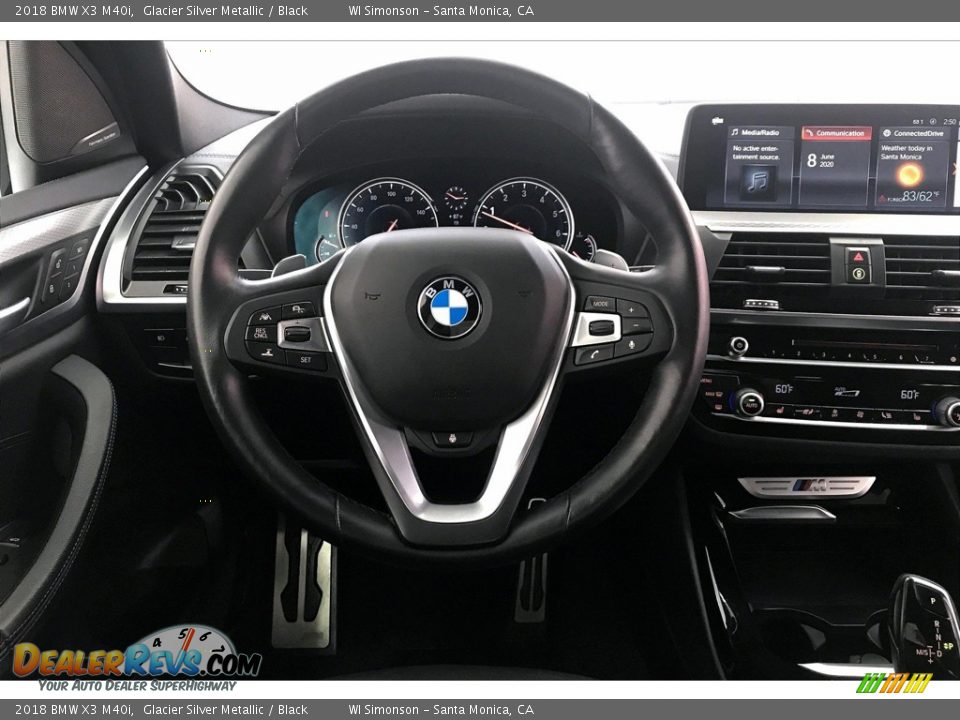 2018 BMW X3 M40i Glacier Silver Metallic / Black Photo #4
