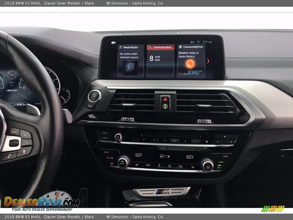 2018 BMW X3 M40i Glacier Silver Metallic / Black Photo #5