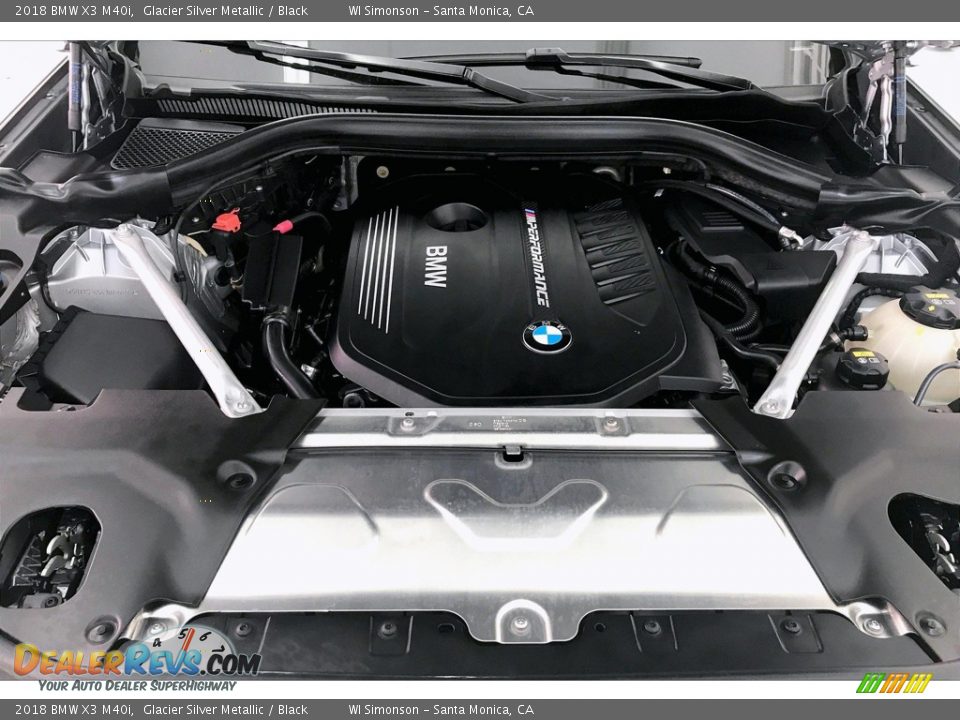 2018 BMW X3 M40i Glacier Silver Metallic / Black Photo #9