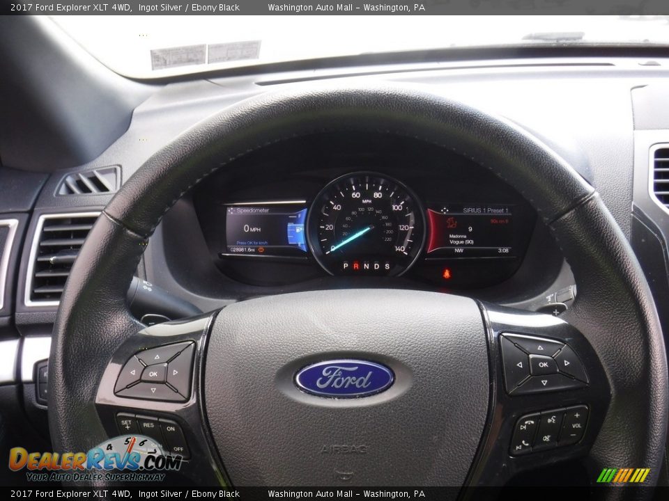 2017 Ford Explorer XLT 4WD Ingot Silver / Ebony Black Photo #23