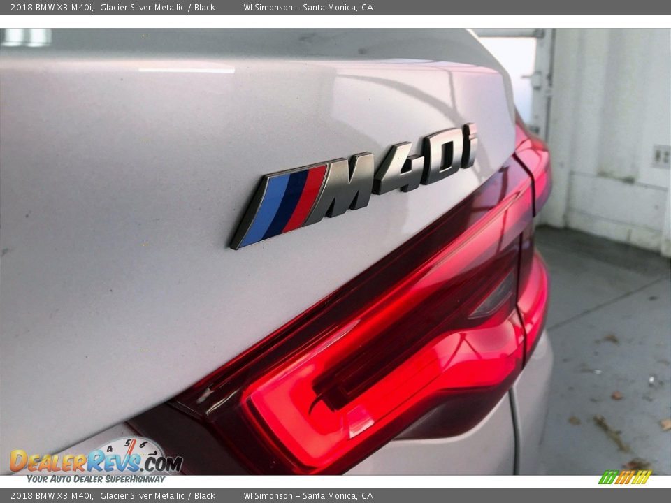 2018 BMW X3 M40i Glacier Silver Metallic / Black Photo #27