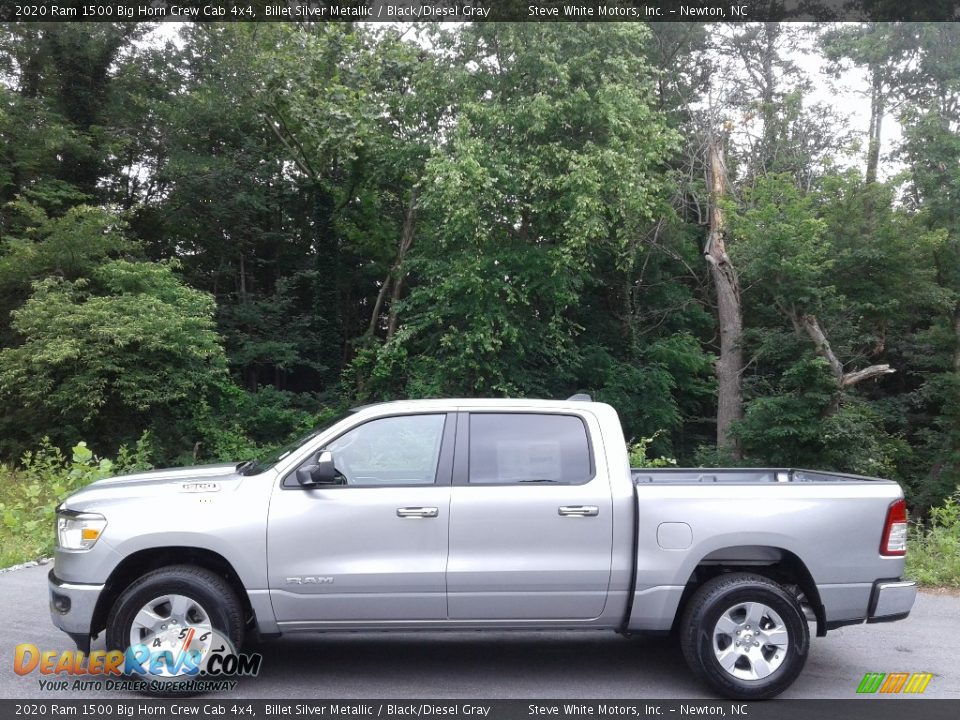 2020 Ram 1500 Big Horn Crew Cab 4x4 Billet Silver Metallic / Black/Diesel Gray Photo #1