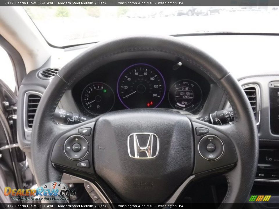 2017 Honda HR-V EX-L AWD Modern Steel Metallic / Black Photo #22