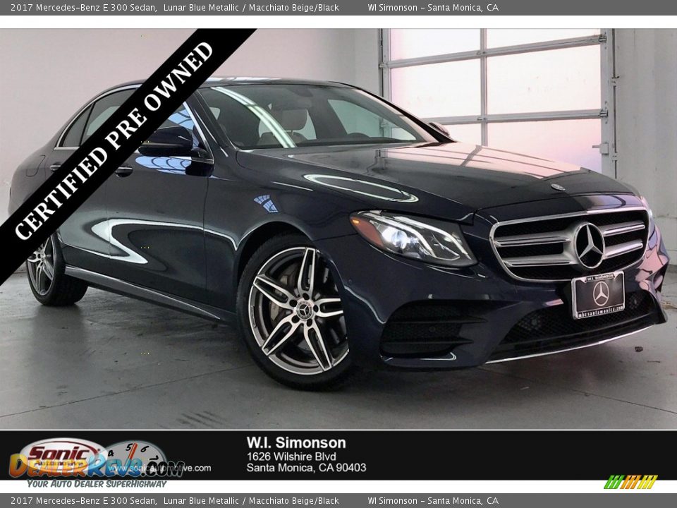 2017 Mercedes-Benz E 300 Sedan Lunar Blue Metallic / Macchiato Beige/Black Photo #1