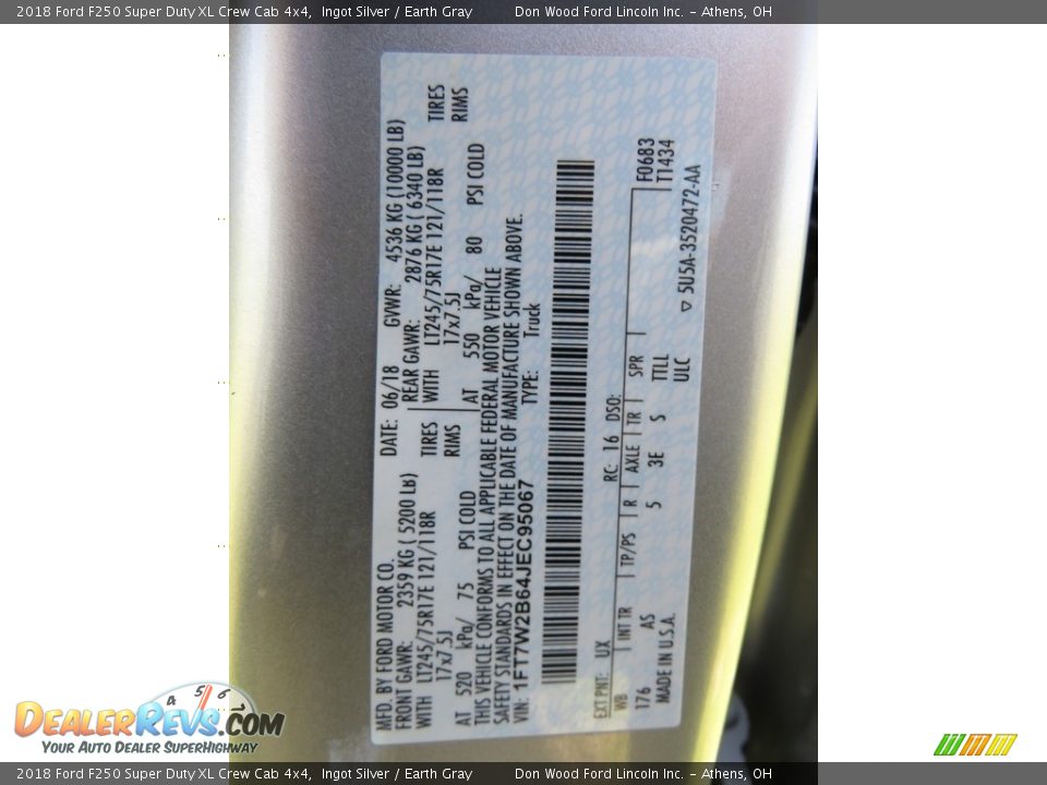2018 Ford F250 Super Duty XL Crew Cab 4x4 Ingot Silver / Earth Gray Photo #29