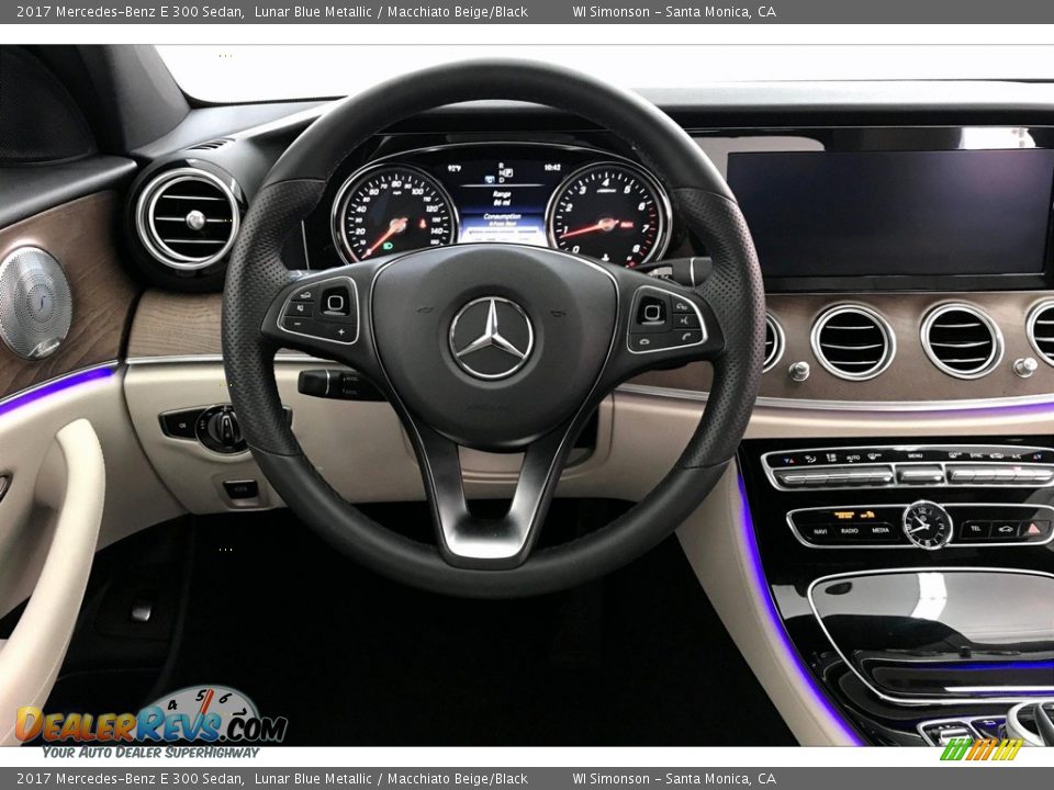 2017 Mercedes-Benz E 300 Sedan Lunar Blue Metallic / Macchiato Beige/Black Photo #4