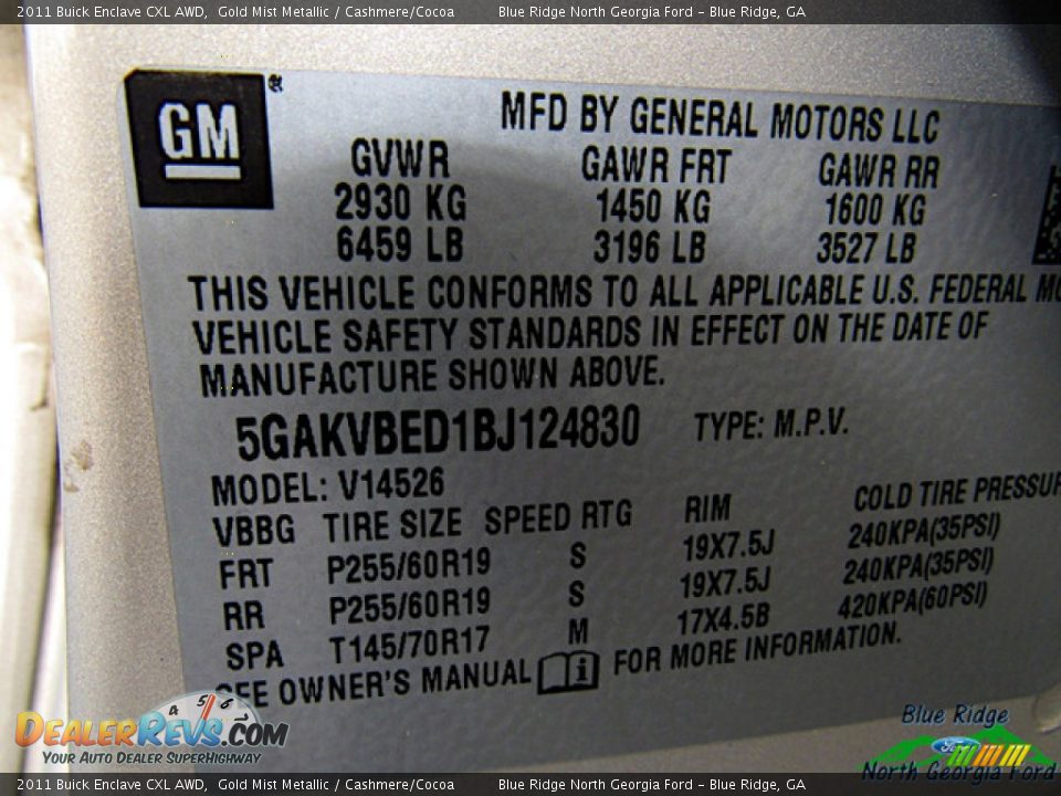 2011 Buick Enclave CXL AWD Gold Mist Metallic / Cashmere/Cocoa Photo #26
