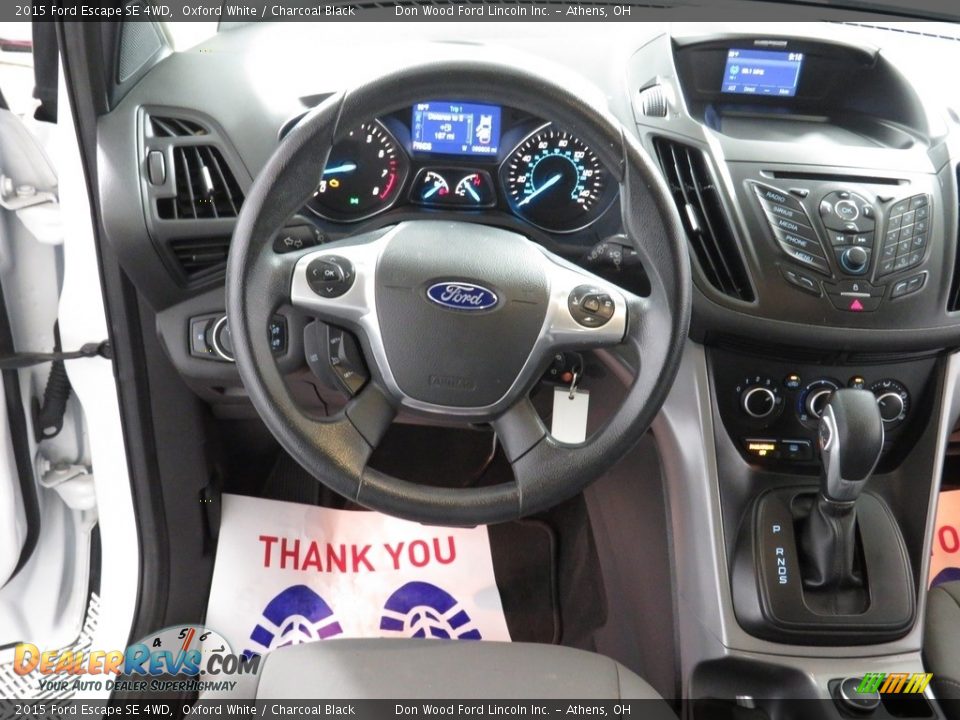 2015 Ford Escape SE 4WD Oxford White / Charcoal Black Photo #30